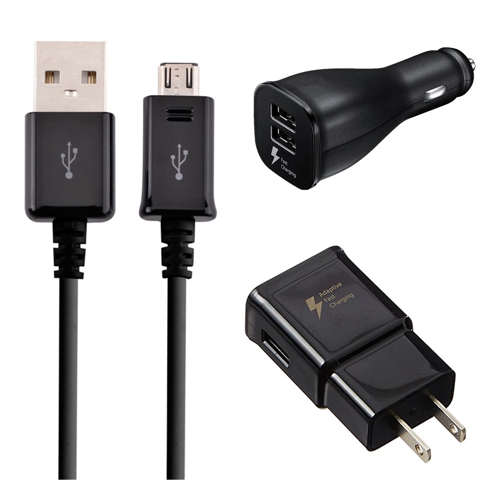 golf Picasso Groenten OEM Samsung Galaxy S6/S6 edge Galaxy S7 edge Adaptive Fast Charger Micro  USB 2.0 Cable Kit [1 Wall Charger + 1 Car Charger + 5FT Micro USB Cable]  AFC dual voltages 50%