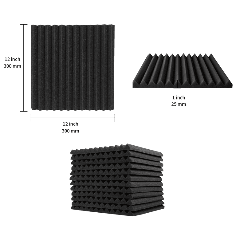 Acoustic Foam Panels Wedges 72 Pack Acoustic Panels 1 X 12 X