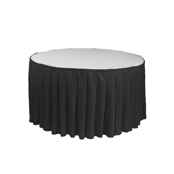 Table Skirts Basic Poly Pleated 14 ft.length std. height for 6/ 8ft tables color: Black 1/ Pack