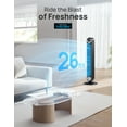 thumbnail image 3 of Dreo Tower Fan for Bedroom, Upgrated DC 9 Speeds Utral-Quiet Floor Fan, 90° Oscillating Fans for Indoors with 26ft/s Velocity, 12H Timer, Standing Fans, Bladeless Fan Powerful for Home Office Room, 3 of 6