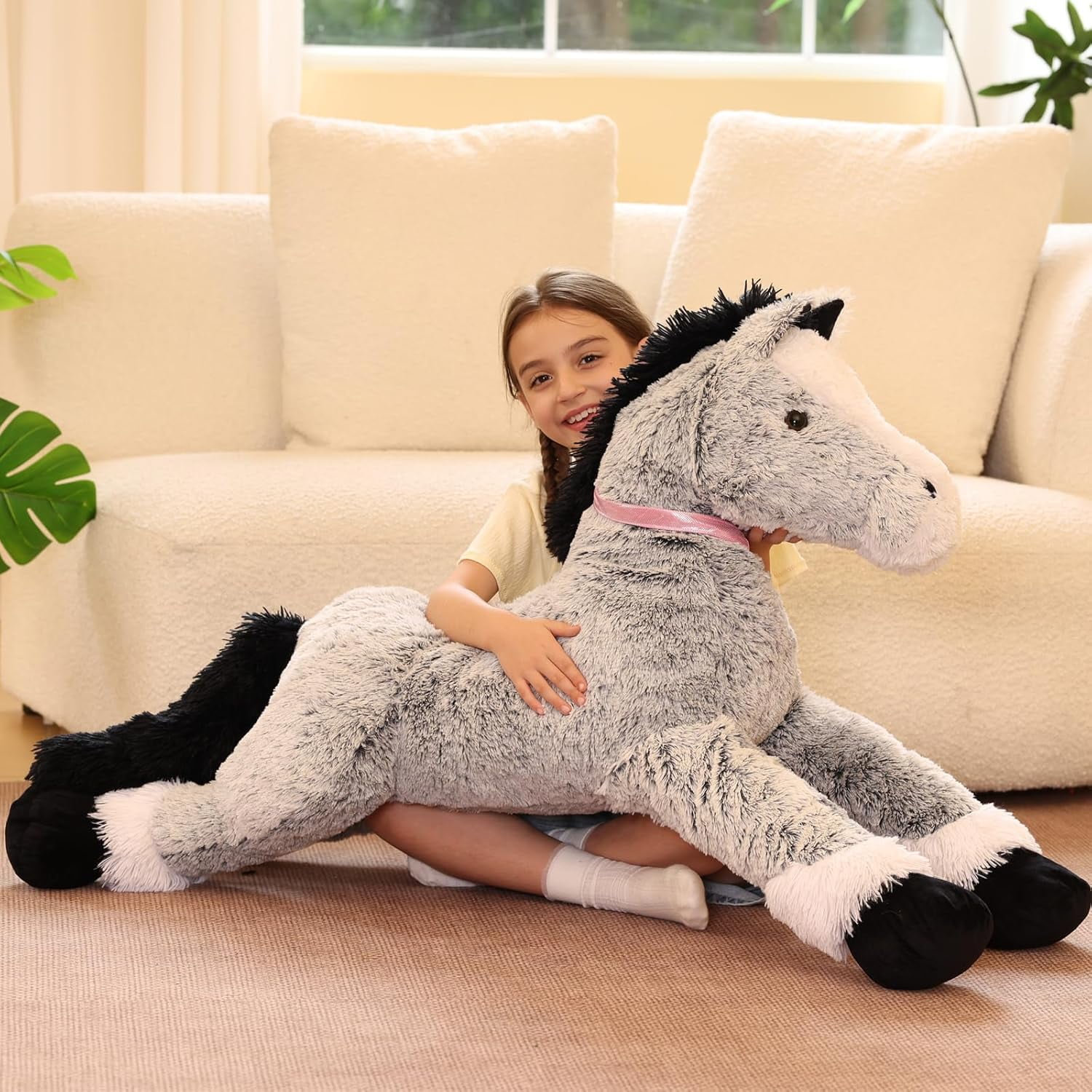 MaoGoLan 47" Giant Horse Stuffed Animal Large Stuffed Horse Plush Toy
