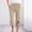 Beige, variant on Coffee Cotton Capri Pants for Women Wide-Leg Cotton Linen Leisure Capris M