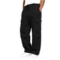 thumbnail image 4 of Hvarlaun Kids Sweatpants Cargo Jogger Pants for Boys and Girls with Pockets, Elastic Waist Drawstring Loose Straight Leg Casual Activewear, Sizes 4-15 Years, 4 of 7