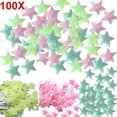 thumbnail image 3 of CAROOTU 100pcs Home Decor Wall Decals Glow Color Stars Luminous Fluorescent Wall, 3 of 5