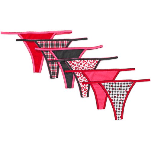 Op Juniors Stretch Cotton Thong Panties, 6Pack