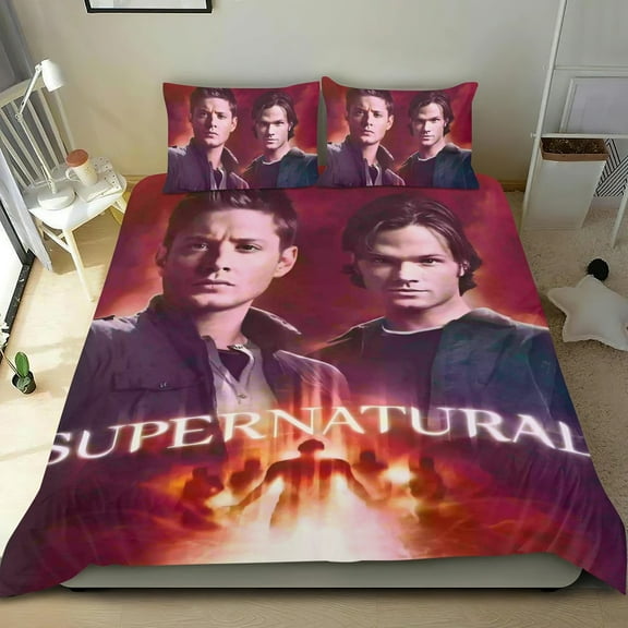 Supernatural-themed Bed Sheet Set Three Piece Set Comfortable And Skin Friendly Unique Design Home Decor Gifts For Family Friends fans36x75Inches（90cm*190cm）