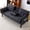 Dark Grey, variant on YWEN 72" Cotton Linen Futon Couch Living Room Couch Bed Convertible Sleeper Sofa Bed with Cup Holder for Bedroom Guest Bed 2 Seater Reclining Sofas Couches with Nailhead Trim for Small Space