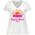 thumbnail image 3 of Inktastic Summer Enjoy the Sunshine Virginia Beach Virginia in Pink Women's Plus Size V-Neck T-Shirt, 3 of 5