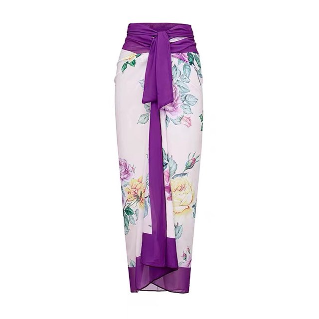 Nouvelle Robe de Plage Aguichant Imprimée Rétro Maillot de Bain Jupe Longue Tenue de Fête Tenue de Plage Été