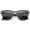 Matte Grey-Silver / Smoke, variant on sunglassLA - Contemporary Wide Temple Keyhole Nose Bridge Half-Frame Sunglasses - 54mm