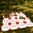 thumbnail image 7 of YShenghong Retro Strawberry Repeat With Floral Diamond Grid Printed Flannel Blanket, 7 of 7