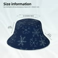 thumbnail image 6 of Gaeub Snowflake Dark Blue Printed Double Sided Reflective Bucket Hat Foldable Sun Hat for Camping Hiking Fishing, 6 of 9