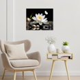 thumbnail image 4 of Zen Wall Art White Flower and Butterfly on the Stone Spiritual Relxing Scenery Framed Wall Art Calming Yoga Spa Canvas Wall Art for Living Room Bedroom Bathroom Wall Decor,16x12 Inch, 4 of 6