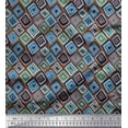 thumbnail image 1 of Soimoi Rayon Fabric Square Geometric Print Fabric by the Yard 56 Inch Wide, 1 of 3