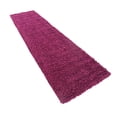 thumbnail image 2 of Unique Loom Solid Shag Modern Plush Area Rug 2' 6 x 10' Runner Eggplant Purple, 2 of 2