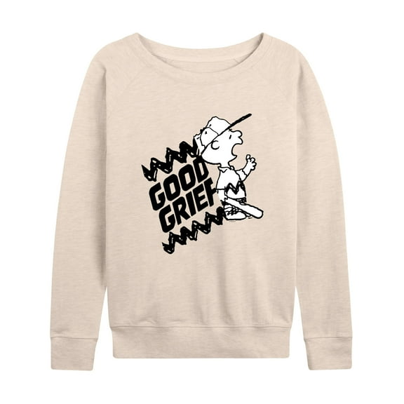 Peanuts - Good Grief Split - Women's Lightweight French Terry Long Sleeve Shirt