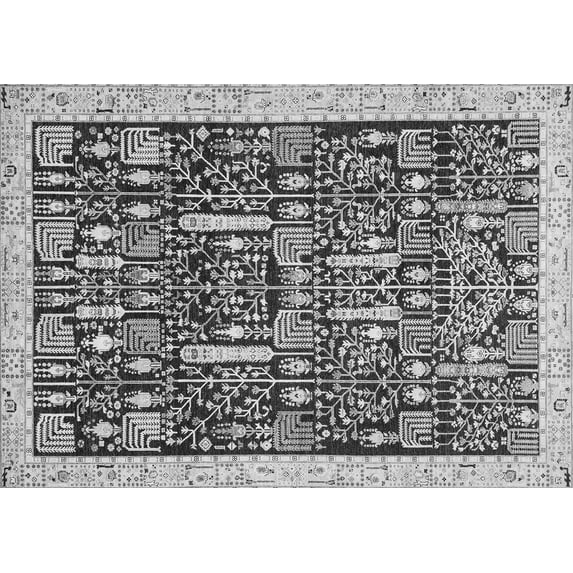 Ahgly Company Indoor Rectangle Oriental Gray Traditional Area Rugs, 2' x 4'