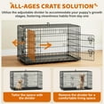 thumbnail image 3 of MarketLane 42 inch Dog Crate Double Door Dog Crate w/Divider for Puppy to Adult XL Collapsible Metal Dog Crate with Removable Tray Wire Dog Kennel Pet Crate for Large Dogs Portable Travel Cage,48″ L, 3 of 9