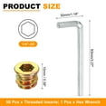 thumbnail image 2 of 50 Pcs Threaded Insert for Wood, 1/4 - 20 Threaded Studs 10mm Length, Gold, 2 of 6