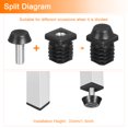 thumbnail image 4 of 4 Set Leveling Feet, M8x20x20mm Rectangle Furniture Leg Leveling Fit Hole 30mm for Table Chair Furniture, 4 of 6