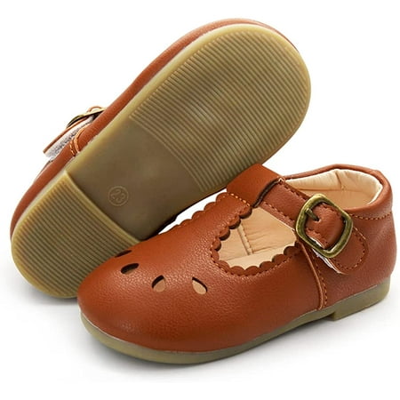 Toddler Baby Little Girl Shoes Non-Slip Sole Ballet Flats Mary Jane Crib Princess Shoes Girl Dress Shoes Party School Wedding Shoes(Toddler/Little Kids)