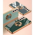 thumbnail image 2 of case for Galaxy S21 Plus Ring Holder Case Glitter Sparkle Plating Case for Women Girls 360 Rotation Kickstand Support Car Mount Shockproof Bumper TPU Cover Case for Samsung Galaxy S21 Plus 6.7"-Green, 2 of 7