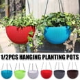 thumbnail image 2 of Ikemiter Rattan Plastic Hanging Basket Planter with Chain Hanger and Hook, 1 Count, 2 of 6