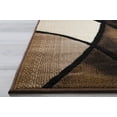 thumbnail image 5 of Allstar 5x7 Modern Area Rug in Brown with Charcoal Grey Abstract Mosaic Curve design (4' 11" x 6' 11"), 5 of 9