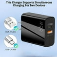 thumbnail image 2 of for Motorola Moto G Stylus 5G (2022) - 65W USB C Wall Charger, 2 Ports GaN PD PPS Super Fast Charger with 6 Feet USB C Cable - Black, 2 of 5