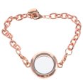 thumbnail image 1 of KAKOWELY Pulsera de medallón de cristal magnético con memoria viviente para regalar con dijes flotantes (oro rosa), 1 of 5