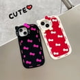 thumbnail image 6 of Cute Hello Kitty Case for iPhone 17 Pro Max 11 12 13 14 15 16 Kawaii Funny 3D Bow Cartoon Silicone Kitty Cat Phone case, Aesthetic Soft Shockproof Classic Protective Cover for Women Girls Kids, 6 of 8