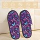 thumbnail image 2 of Balery Bright Purple Butterflies Pantuflas de Casa de Felpa Silenciosas con Diseño Estampado, Zapatillas Cómodas Antideslizantes de Algodón para Interior-Medium, 2 of 8