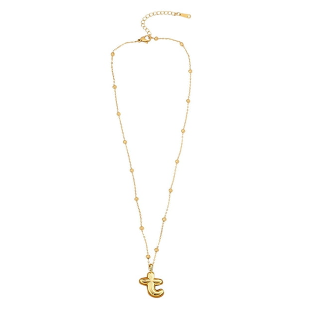 Metal Bubble Letter Necklace Adjustable Chain Classic Design Skin Friendly For Daily Wear