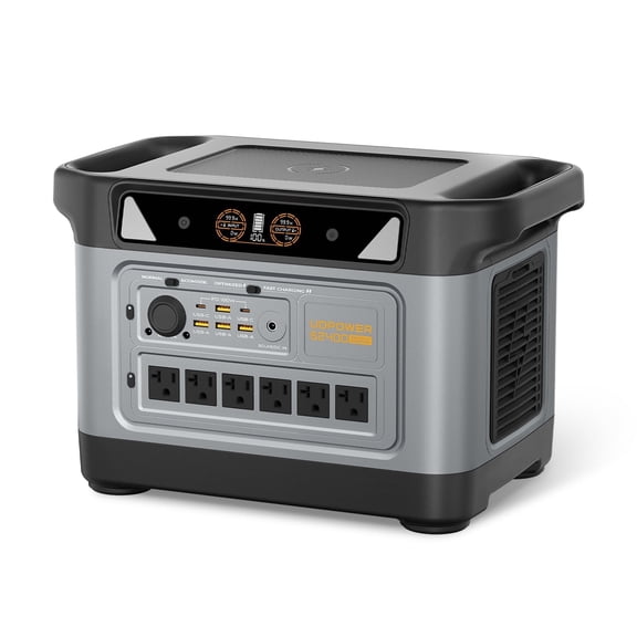 UDPOWER S2400 Portable Power Station,2083Wh LiFePO4 Battery,2400W (3000W Peak) Solar Generator with UPS Backup,6 AC Outlets,Home Backup Power for RVs,Camping,Power Outages (Solar Panel Optional)