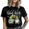 thumbnail image 3 of Camisetas informales de manga corta con trébol y gnomo del Día de San Patricio para hombre, camisetas gráficas, 3 of 8