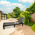 thumbnail image 3 of Sorbus Folding Outdoor Chaise Lounge Chair – Adjustable Recliner for Poolside, Patio, Beach & Deck – Black Sunbathing Chair, 3 of 9
