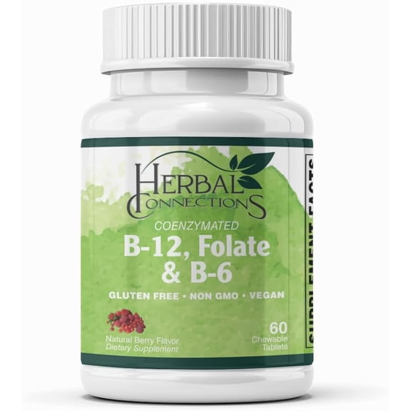Coenzymated B-12   Folate   B-6 Sublingual Lozenges – Active Methyl cobalamin, L-5-MTHF & P-5-P for Natural Energy, Homocysteine, Mood & Prenatal Support | 60 fast dissolve tablets