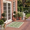 thumbnail image 4 of SAFAVIEH Courtyard Carol Geometric Indoor/Outdoor Area Rug, 4' x 5'7", Green/Beige, 4 of 9