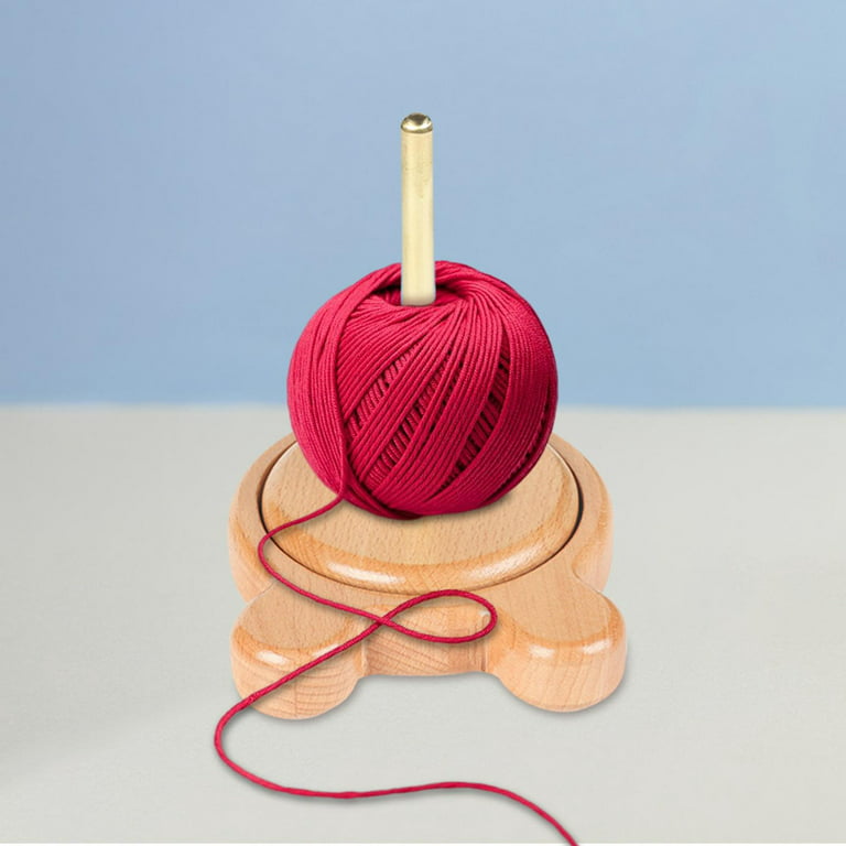 Wooden Yarn Ball Holder Winder Portable Ribbon Storage Dispenser Yarn Skein Holder  Rack for Crocheting Craft Knit Wool Skein Cord Supplies 