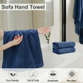 thumbnail image 3 of Jessy Home 12 Pack Navy Blue Hand Towel Set 16"x31" Soft Highly Absorbent Quick Dry Bathroom Towels 600 GSM Microfiber Plush Towels, 3 of 6