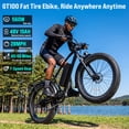 thumbnail image 3 of Rexei Yeki 26" Fat Tire EBike, 560W Electric Bike for Adults, 48V 15AH Battery, 28 MPH Max Speed, 7-Speed , 500 lbs, Front Suspension, Dual Disc Brakes, LCD Display, Class3 UL2849, 3 of 9