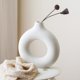 thumbnail image 3 of Set of 2 white ceramic flower vases for decoration, 3 of 5