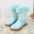 thumbnail image 2 of LYHaoo Children Boots Girls High Boots Autumn Winter Rainbow Fashion Cute Outwear Sizes 12 Blue(Little Kid), 2 of 5