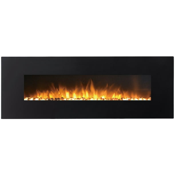 Regal Flame Erie Black 72inch Pebble Ventless Heater Electric Wall