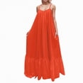 thumbnail image 1 of NIEWTR Robe d'Été Ample pour Femme, Robe de Plage d'Été à Col en V Sans Manches, Décontractée et Fluide, Maxi (Orange, G), 1 of 6