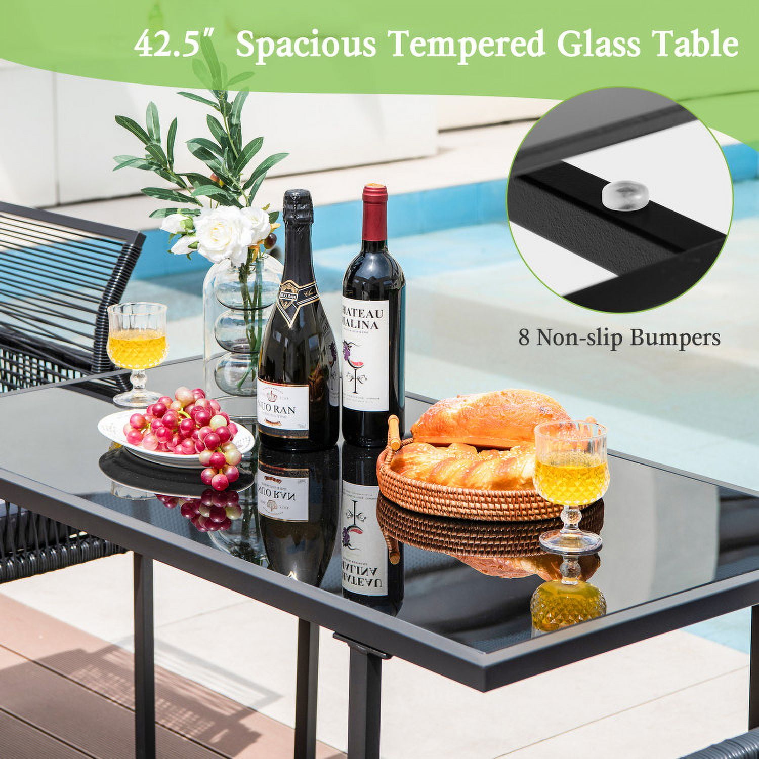 Aimee Lii 3 Pieces Outdoor Dining Set with Folding Backrest and Seat Cushions, Outdoor Patio Furniture, Black Aimee Lii 3 Pieces Outdoor Dining Set with Folding Backrest and Seat Cushions, Outdoor Patio Furniture, Black