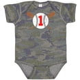 thumbnail image 3 of Inktastic First Birthday Weathered Baseball Design with Bats Boys or Girls Baby Bodysuit, 3 of 5