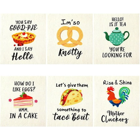 6 Pieces Funny Kitchen Swedish Dishcloths Reusable Kitchen Cleaning Cloth Absorbent Swedish Towel Quick Drying Dish Towels for Fast Cleaning Wipe | Walmart Canada 6 Pieces Funny Kitchen Swedish Dishcloths Reusable Kitchen Cleaning Cloth Absorbent Swedish Towel Quick Drying Dish Towels for Fast Cleaning Wipe | Walmart Canada
