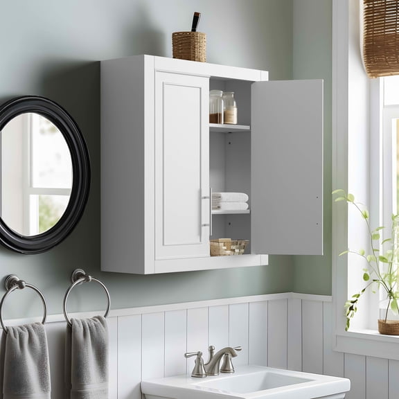 MAYEERTY 26x22x8 Inch White Wall Mounted Storage Cabinet for Home & Bathroom
