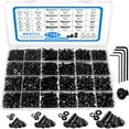 thumbnail image 1 of Shiyou-17 05 Pcs Kit d'Assortiment de Vis de Machine, Boulons et Écrous Métriques M2 M3 M4 M5 avec Verrou et Rondelles Plates, Tête de Bouton Hexagonal 10.9 Ensemble de Vis en Acier Allié avec Clé Allen, 1 of 4